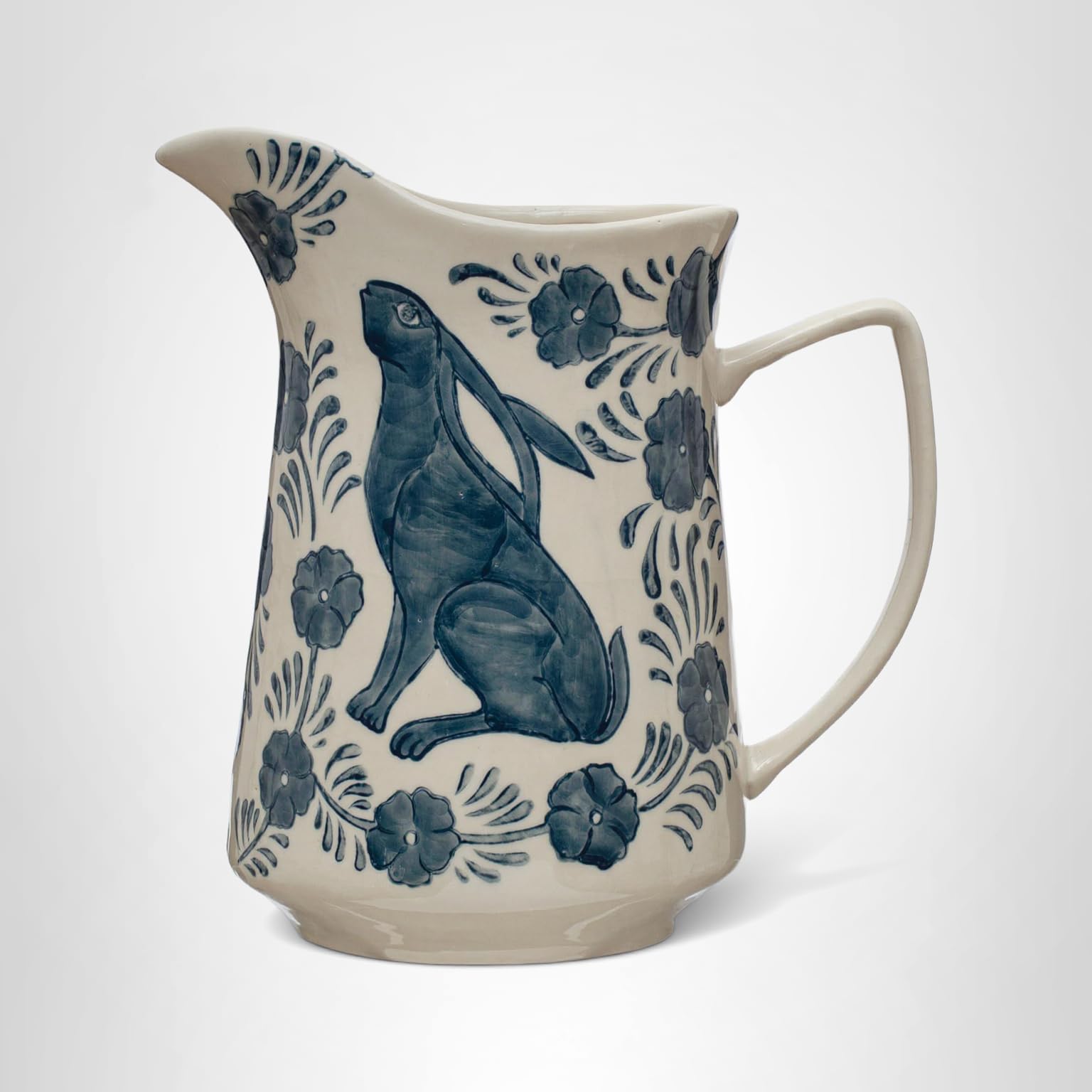 Amazon.com: Creative Co-Op Stoneware Pitcher with Painted Rabbit