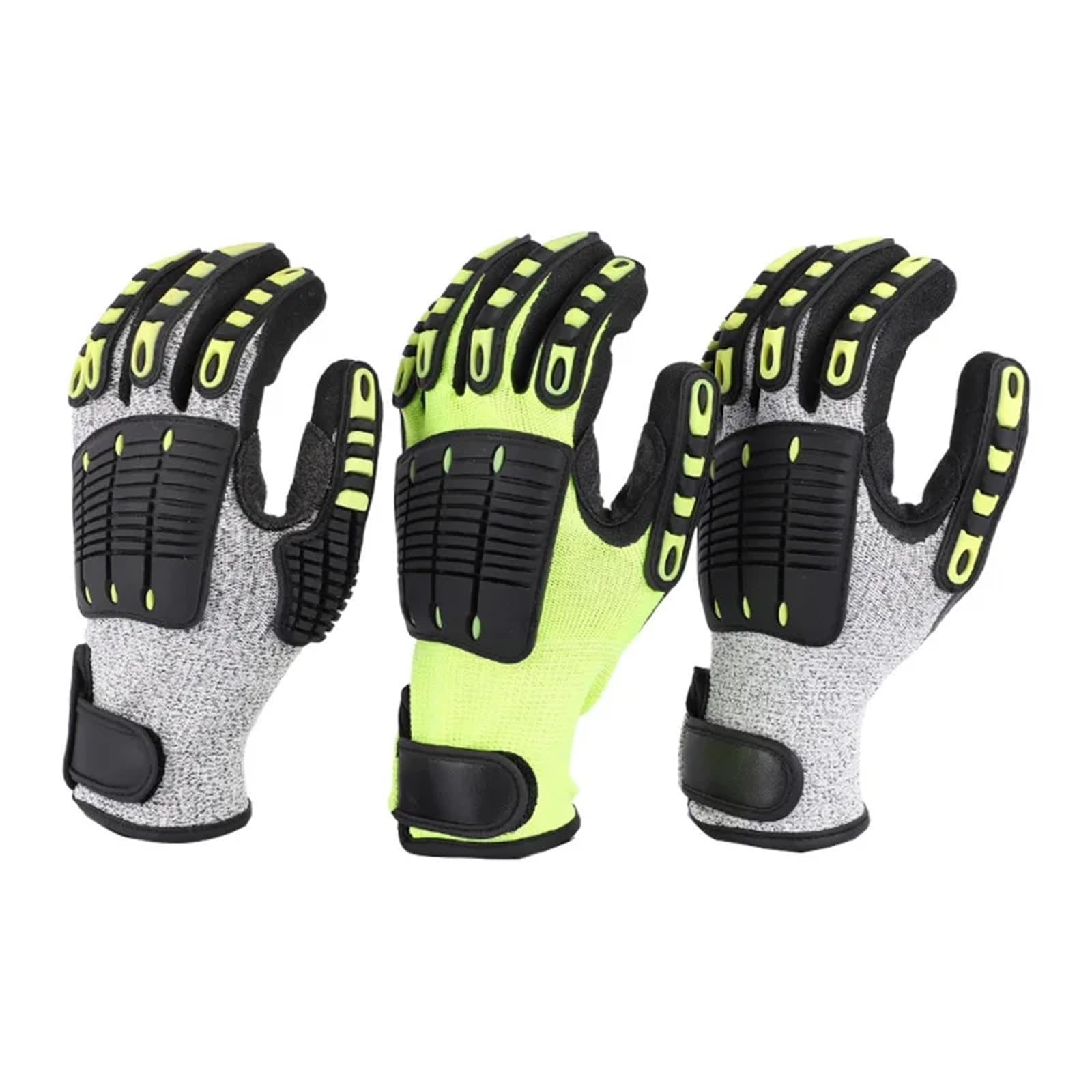 Compatible avec les gants de sécurité anti-coupure TPR mécaniques, anti-vibration, anti-écrasement, anti-collision for le sauvetage à vélo en plein air(Grey stripe,XL)