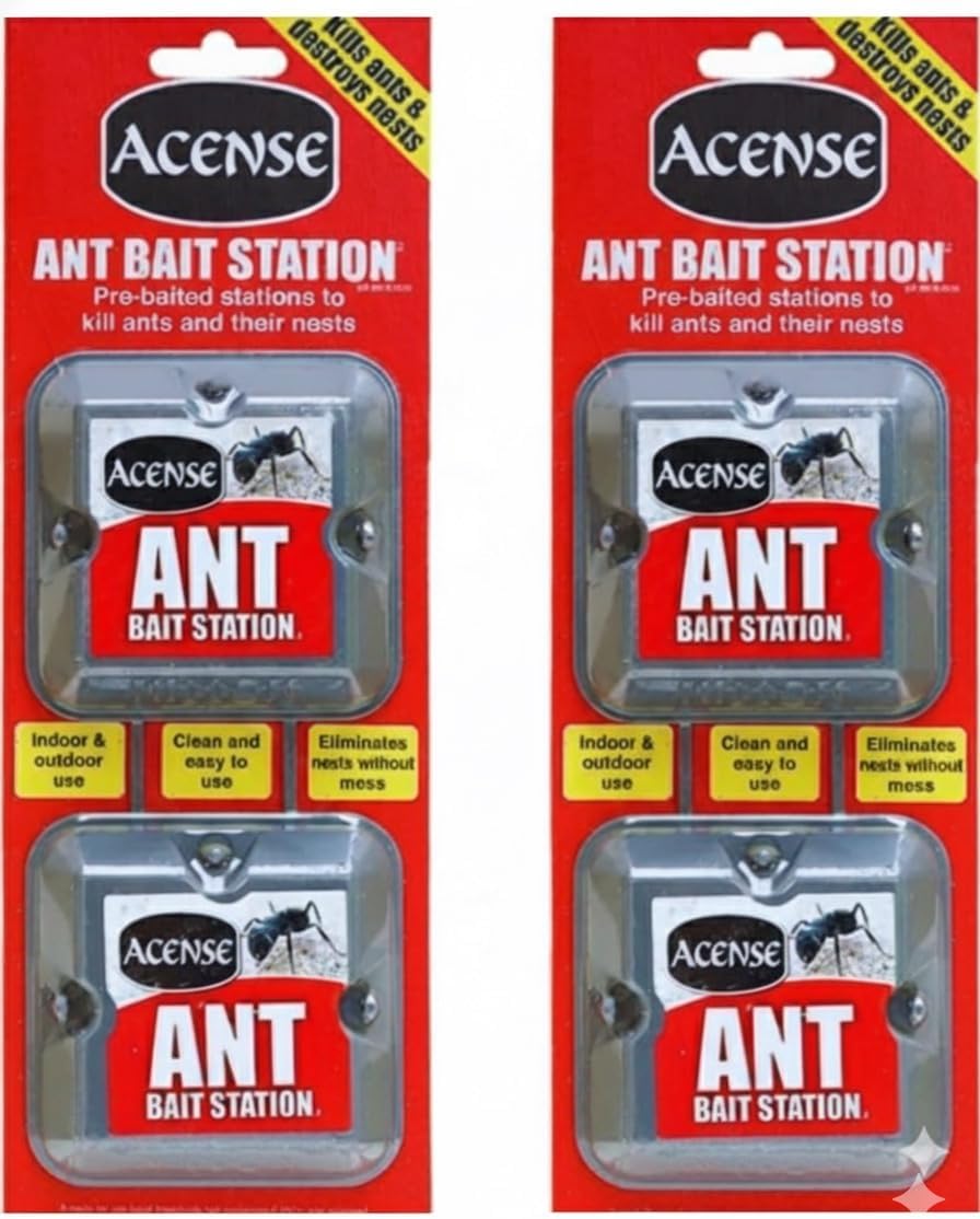 Acense Ant Killer Bait Station for Destroys Ant, Insect Repellent, Ants Killer, Pest Control, Let Ants Destroy Their Nests and Other Ants, Perfect for Outdoor and Indoor (4pk)