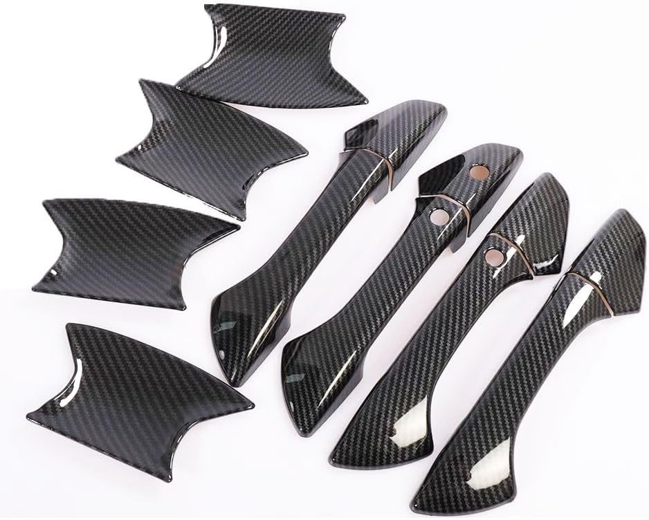 for 2008 2009 2010 2011 2012 Honda Accord Glossy Carbon Fiber Style ABS Side Door Handle Bowls Covers Trims (Handle Covers Trim)