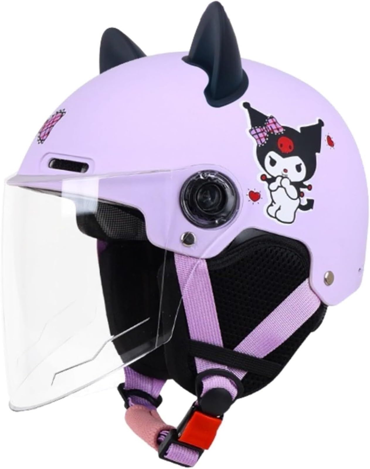 Casco Moto Gatto Bambini Orecchie 3D, [Aero Stratos] Junior Guardian, Omologato ECE 22.06, [Cervical-Zero] Regalo Ragazzi Ragazze 3-14 Anni