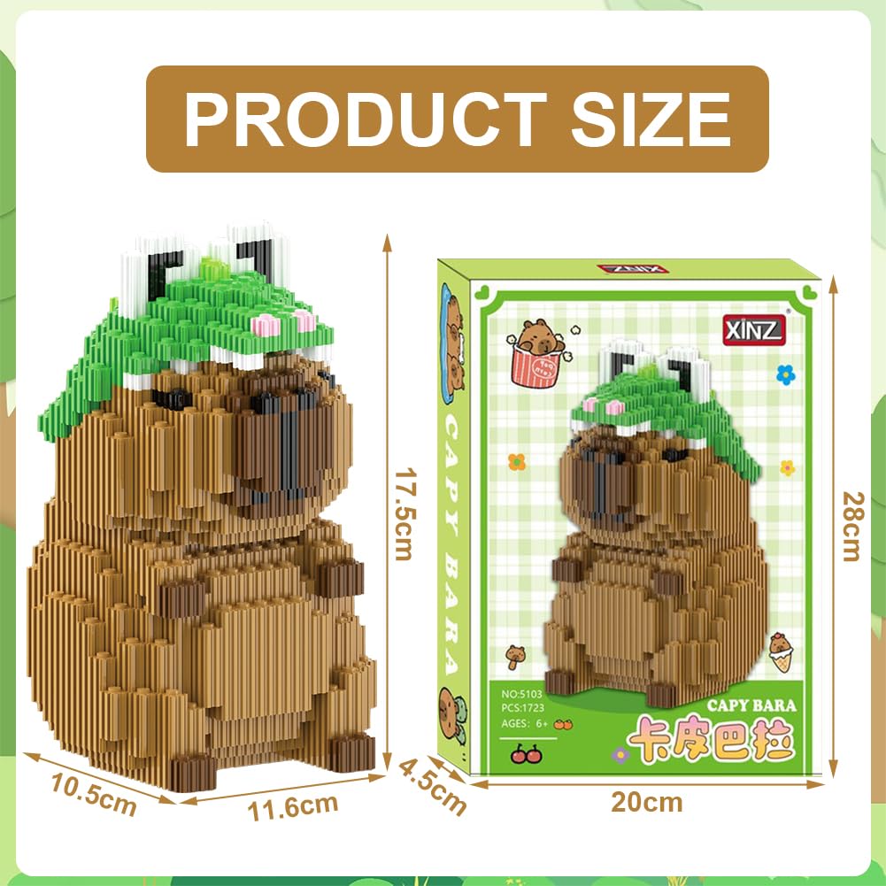 Capybara Cartoon Mini Building Blocks Animal Set, 1723 PCS DIY Micro 3D Building Toy Bricks - Image 2