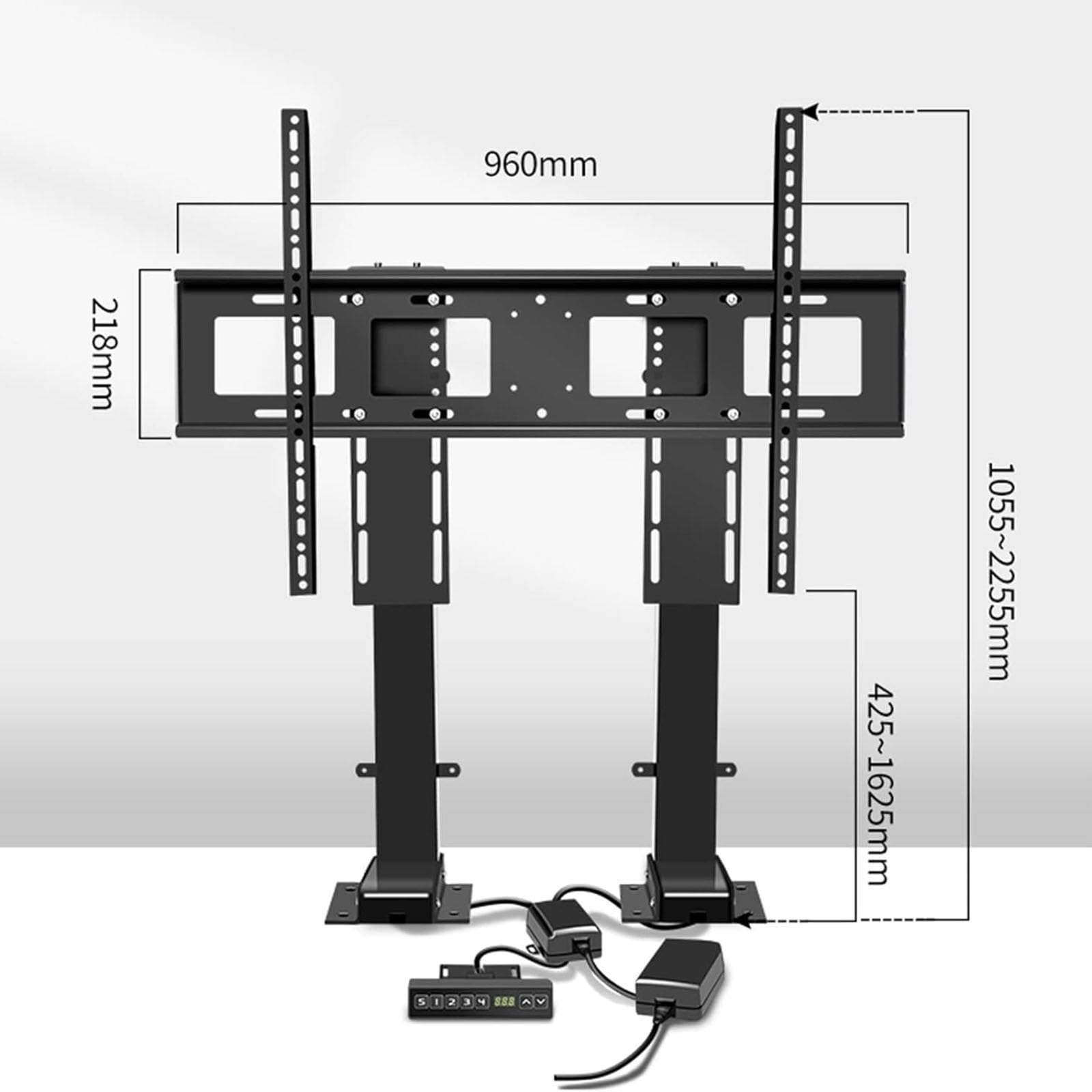 Soporte motorizado para TV - Soporte de Suelo para TV LCD, Soporte telescópico con elevación automática, Soporte Ajustable con Mando a Distancia, para televisores de