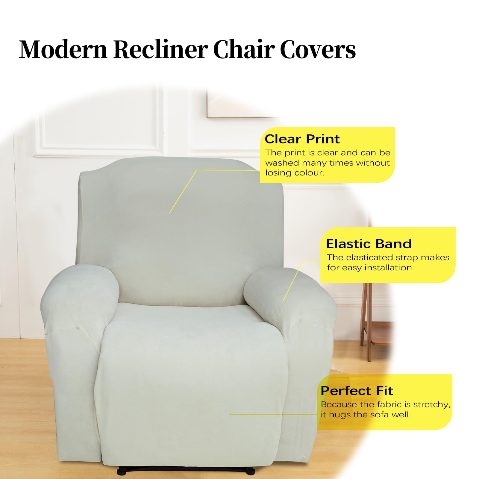 Copripoltrona Relax 4 Pezzi - Elasticizzato, Velluto, Per Poltrone Reclinabili - Foto 2