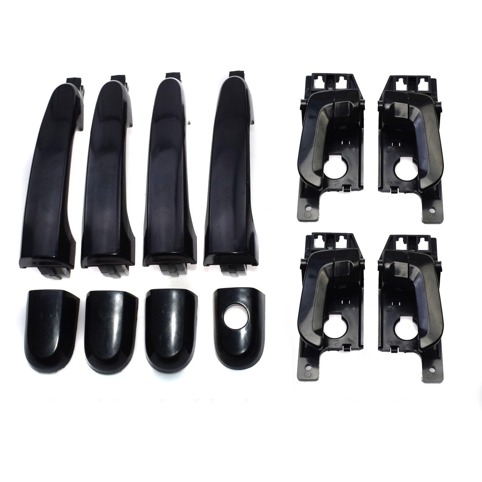 Lzbzhb Black Inside 8Pcs Car Exterior Outsidedoor Handle For Kia For Sportage 2005-2010 82651-1F000 Chrome Black Exterior Outsi Insi Inner Interior Door Handles Front Rear Left Right(Black Inside 8Pcs)