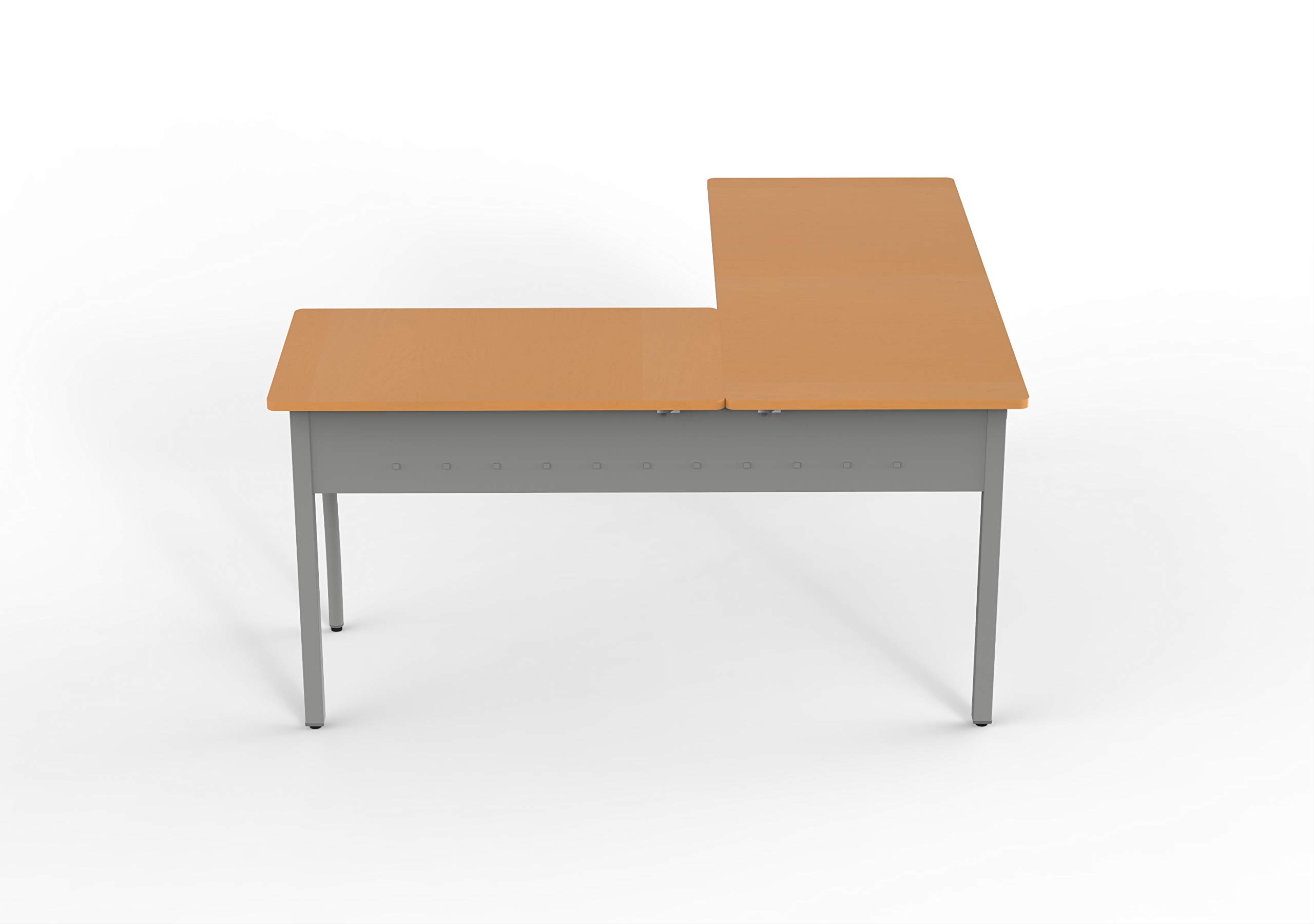 Linea Italia Trento L-Shaped Corner Easy to Assemble Metal Desk | Computer Table for Home or Office,