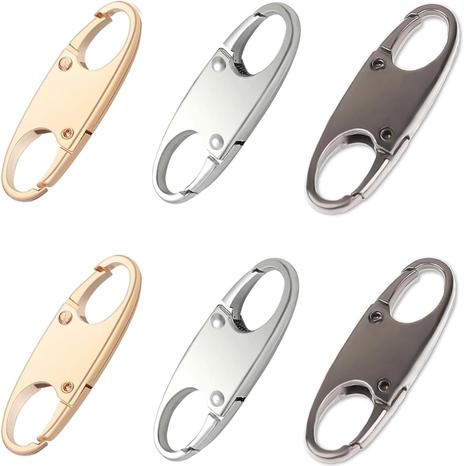 6PCS Zipper Lock Clips,CSLGDMAI Zipper Clips Anti Theft Can Make Backpack Lock,Outdoor Travel Clip,Double Opening Snap S Hooks Zippers Pull for Traveling Camping