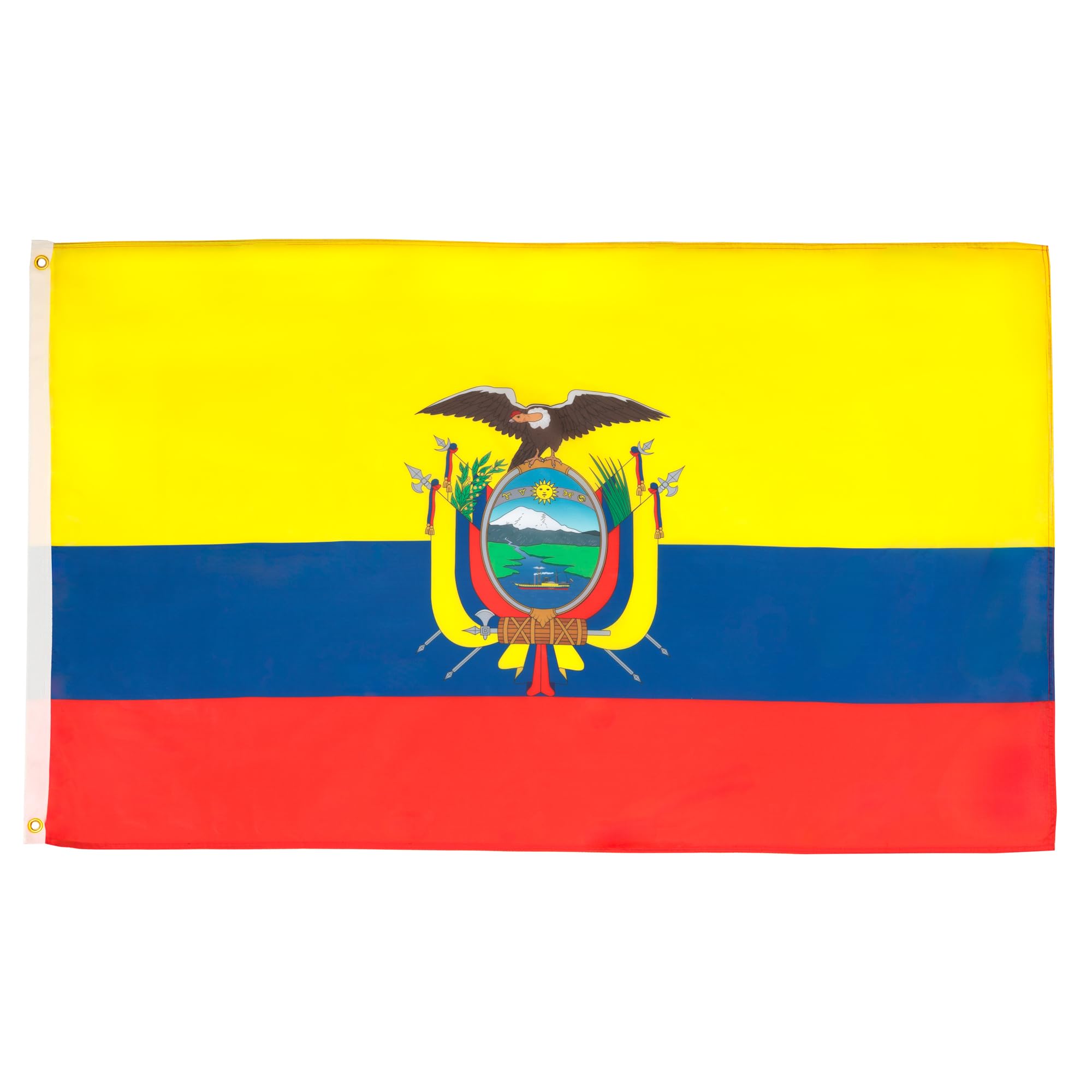 AZ FLAG - Ecuador Flag - 3x5 Ft - 100D Polyester Ecuadorian Banner with Two Metal Grommets - Fade Resistant - Vivid Colors - 3' x 5' Feet - 150x90 Cm