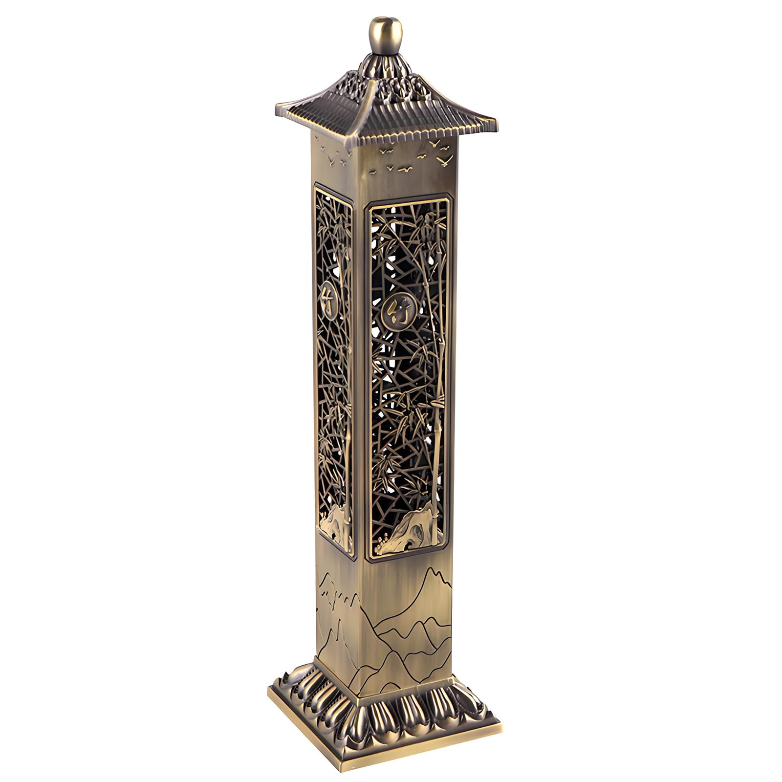 Metal Vertical Hollow Incenses Holder Burners for Aromatherapies and Meditations Decors Traditional Chinese Themed Tea Room Incenses Stand