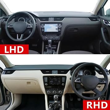 Car Dashboard Cover Anti-Scratch Dash Cover Interior Dash Covers - for Skoda Octavia 3 A7 MK3 5E 2013-2019, A Lhd Red Side
