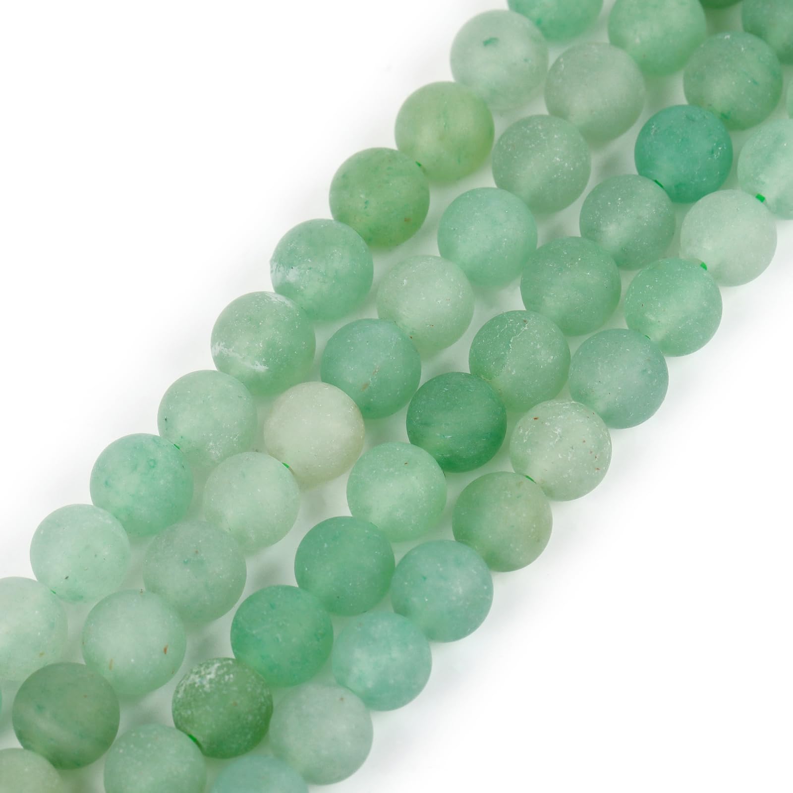 SHGbeads 6mm Frost Matte Green Aventurine Jade Semi Precious Gemstone Round Loose Beads for Jewellery Making DIY Handmade Craft Supplies 15" โ image 1