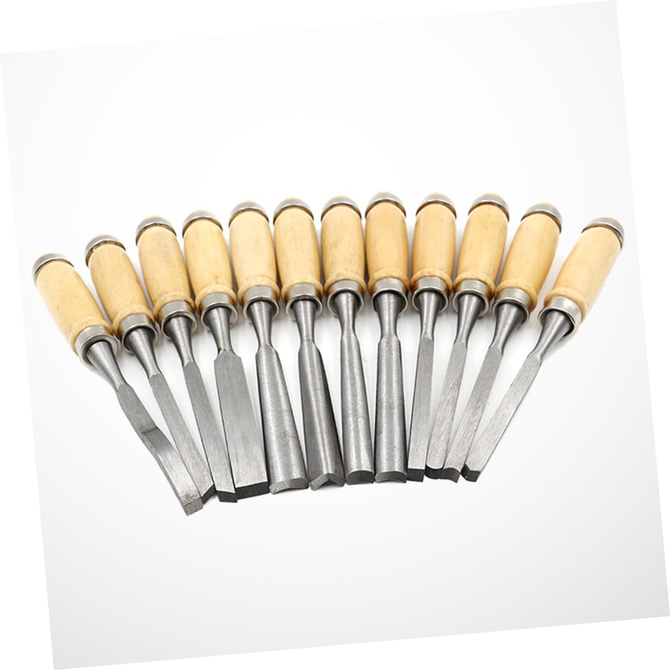 SEWOART 12pcs Wood Chisel Set for Wood Carving Tool Kit Wooden Handle for Beginner and Professional