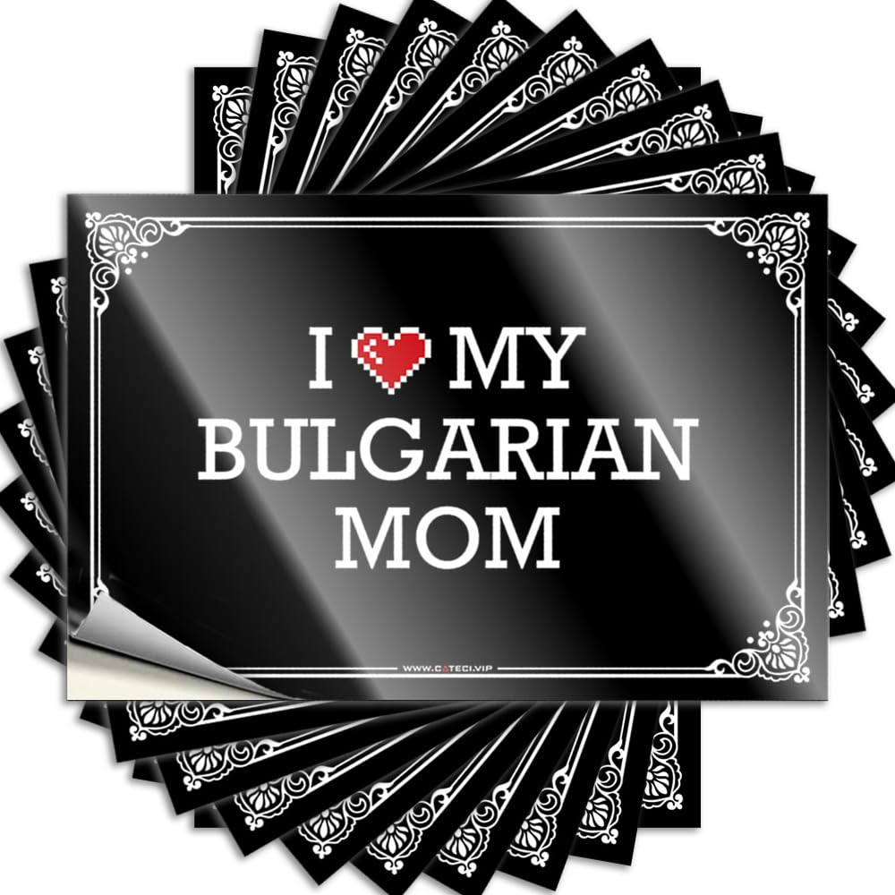 Man Cave Decorations Badass Quote - I Love My Bulgarian Mom Removable Decal Hat Easy Peel for Science(12X18CM)
