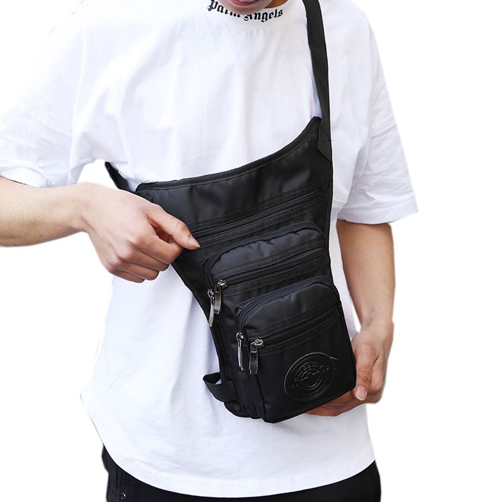 ATBP Marsupio tattico da gamba, stile militare, per motociclismo, ciclismo, escursionismo, equitazione, Verde militare e nero, Medium, Borsa da gamba a goccia