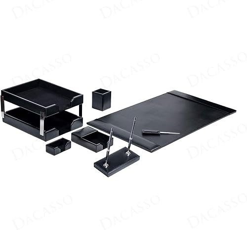 Vista 19 de Dacasso DF-5001 - Juego de escritorio de cuero de 6 piezas, color azul marino, 30 x 18 x 4, DF-5001