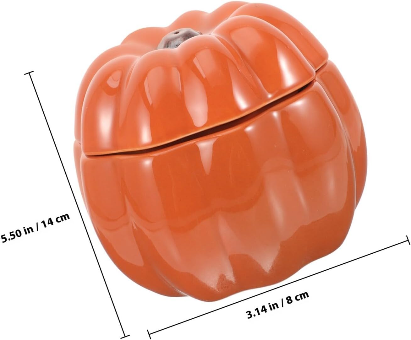 HEMOTON Ceramic Pumpkin Cat and Puppy Raised Feeding Bowls Set, Orange High-Profile Pet Food and Water Holder for Small Dogs and Cats, Neck Protection Design