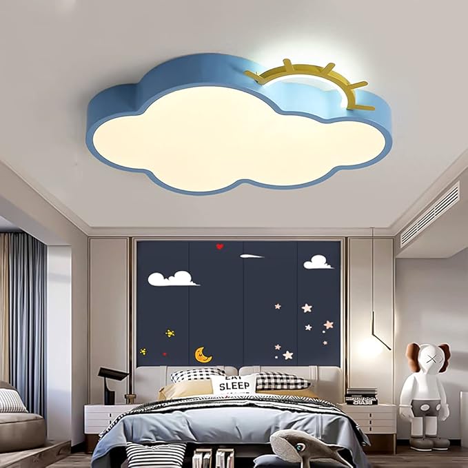 QYQIAN LED Dimbare Plafondlamp Met Afstandsbediening Meisje Jongen Slaapkamerdecoratie Plafondlicht Moderne Kinderkamer Lamp Acryl Schaduw Plafondlamp Voor Eetkamer Kinderkamer Woonkamer Verlichting (Pink) photo 2