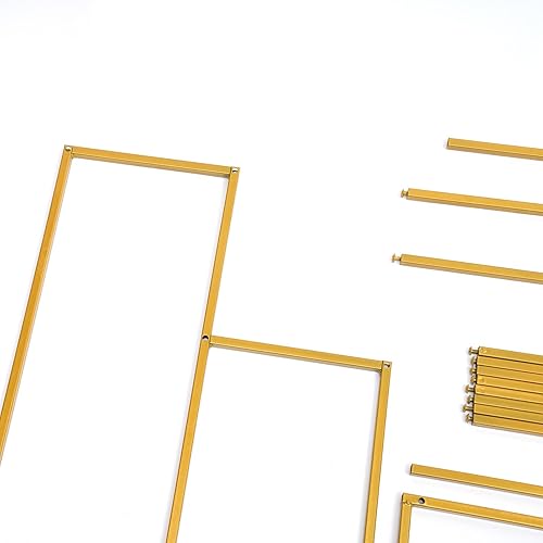 Miniatura 9 de LOYALHEARTDY Soporte para flores de boda, soporte de metal para jarrón, columna de metal para piso, dorado de 4 capas, decoración de boda, camino