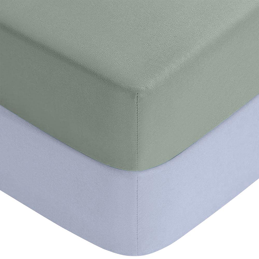 Yoofoss Baby Crib Sheets for Boys Girls, Fitted Crib Sheet 2 Pack for Standard Crib and Toddler Mattress, Super Soft Microfiber Baby Sheet 28x52x8in(Green-Gray)