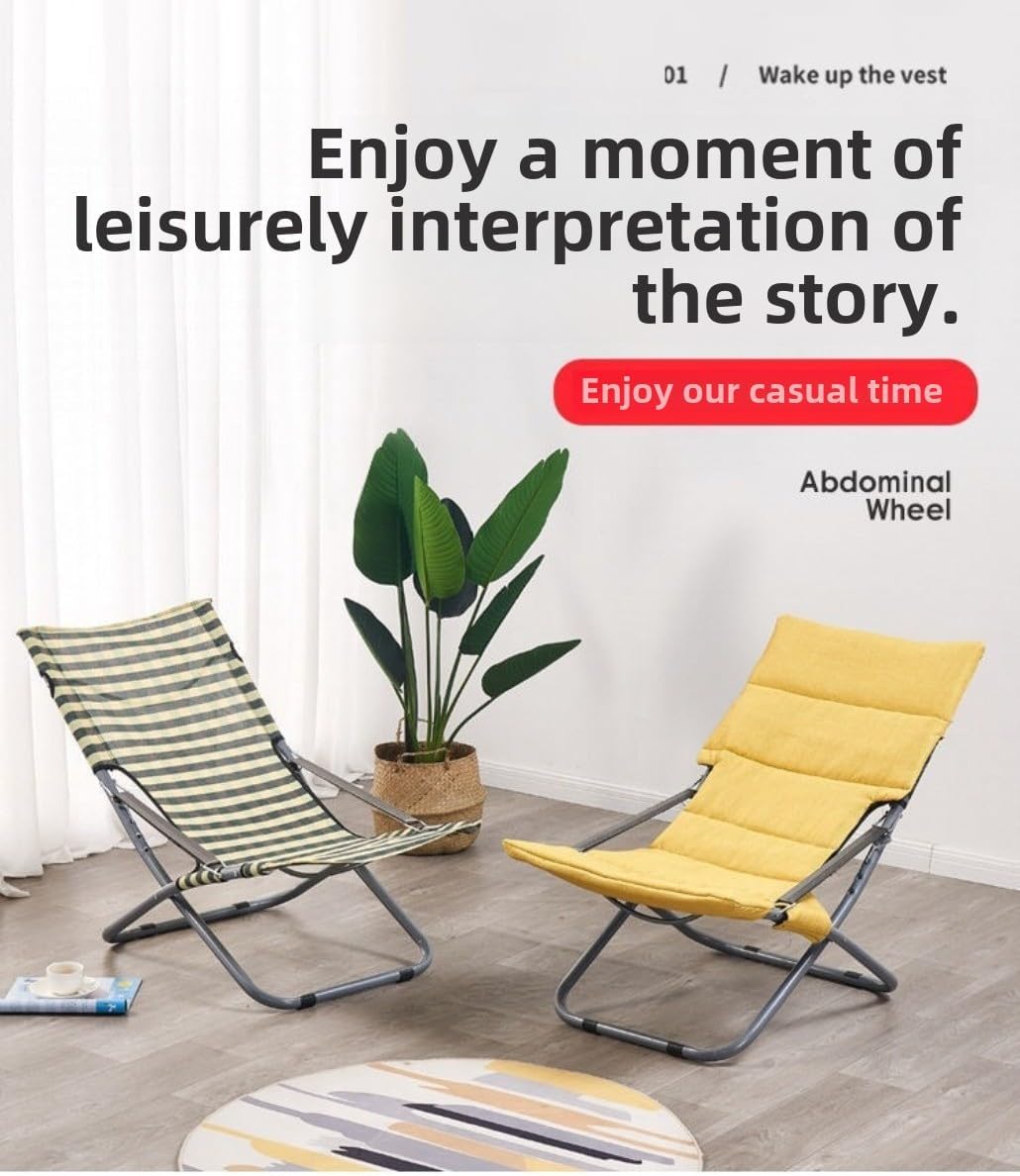 Adjustable Folding Lounge Chair with High-Density Fabric - Perfect for Home, Office, and Outdoor Relaxation (Light Gray Winter and Summer Models)