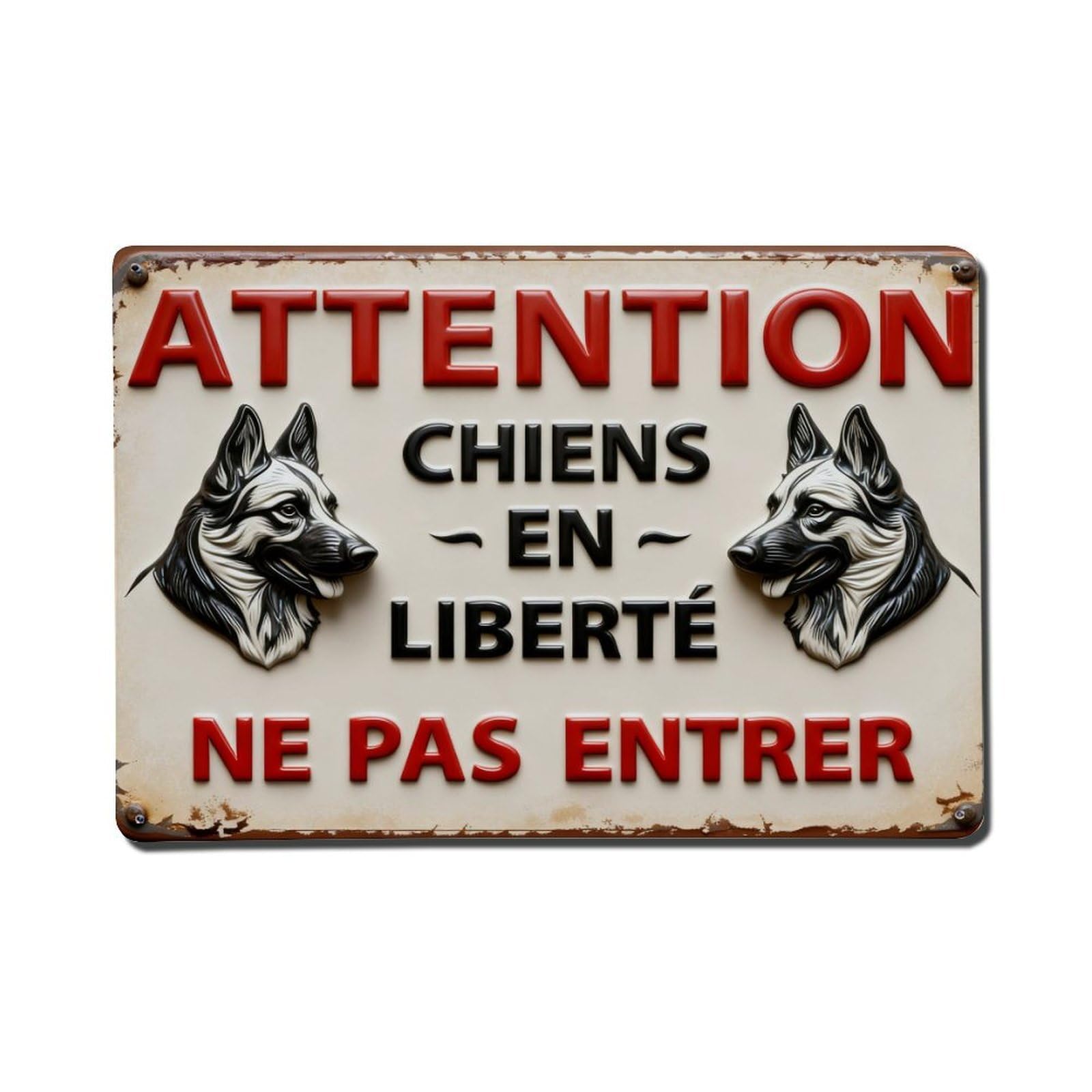 Dog Warning Sign Metal Tin Sign Plaque