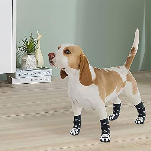 Miniatura 2 de Calcetines antideslizantes para perro, 2 pares, protector suave y ajustable para patas de mascotas, antideslizante, doble cara, protector de patas