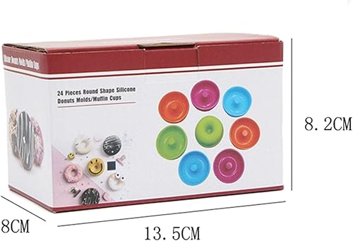 Miniatura 4 de Ulalaza Tazas de silicona para hornear, 24 unidades, antiadherentes, cupcakes, donas, moldes para muffins, forros de pastelería, suministros de