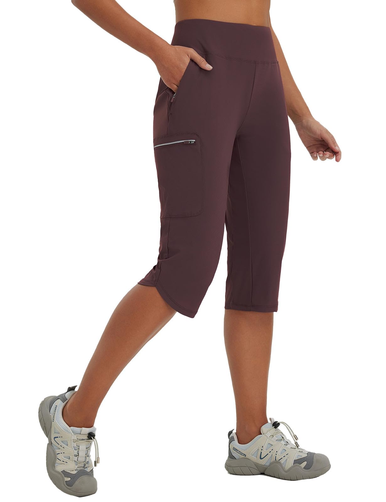 baleaf Damen Wanderhose Cargohose Atmungsaktiv Elastische Outdoorhose Trekkinghose Schnelltrockend Leicht mit Reißverschlusstasche