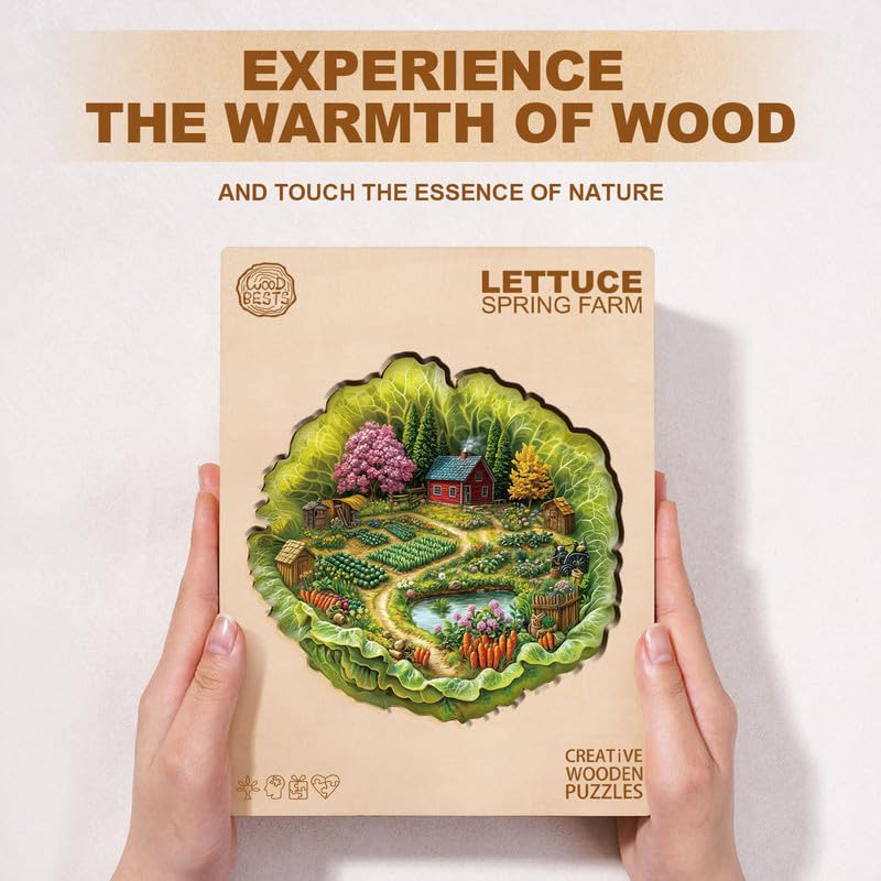 Jigfoxy Wooden Puzzles for Adults 250-Piece Farm in a Lettuce Jigsaw Puzzle - Image 4