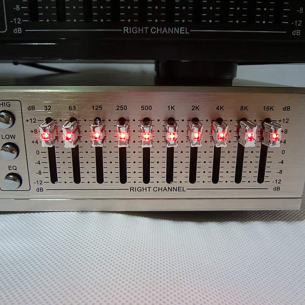 Equalizzatore Stereo Letkingok EQ665 10 Bande Con Bluetooth - Doppio Regolatore Alti/Bassi 220V