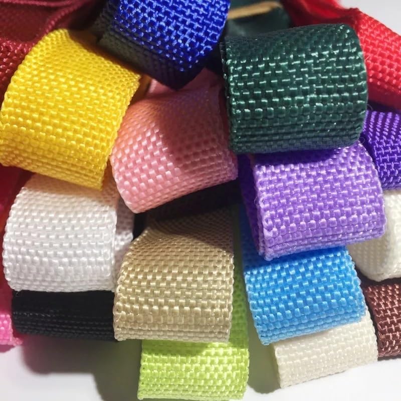Nylon Webbing Belt，Heavy Cotton Webbing， 5 Meters 25mm Canvas Ribbon Belt Bag Cotton Webbing Polyester/Cotton Webbing Knapsack Strapping Sewing Bag Belt Accessories Webbing Strap