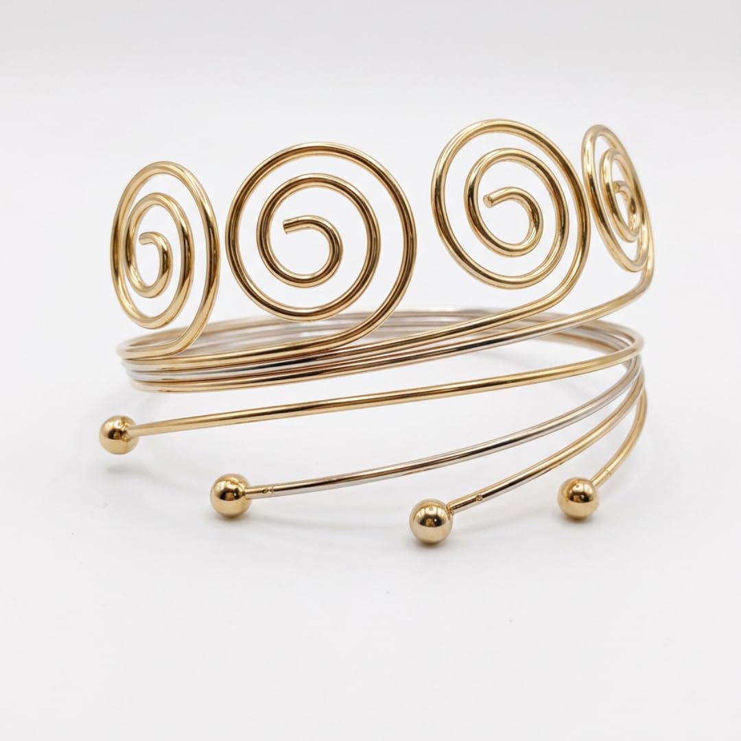 HEART CHOICE Gold Spiral Upper Arm Cuff Bracelet, Adjustable Multi-Band with Ball Accents, Statement Jewellery for Women - Review, Price and Buying Guide