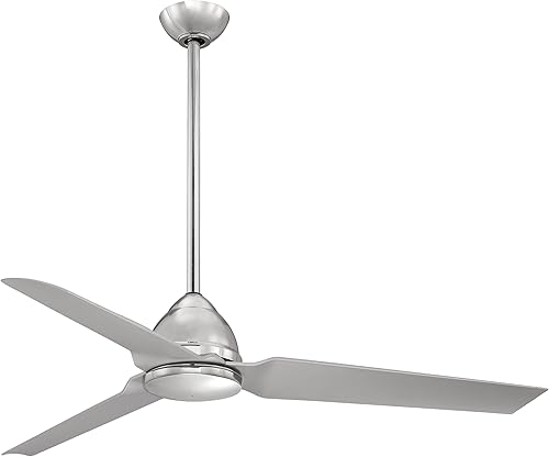 Miniatura 3 de Ventilador de techo para exteriores con mando a distancia Minka Aire F753-WHF Java Flat color blanco 54 pulgadas. Níquel cepillado