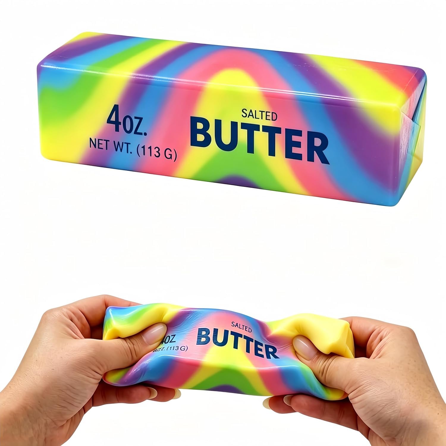 Butter Squishy Soft Colourful Butter Squishys Stress Relief Block Squeeze Butter Stress Toy Portable Decompression Sensory Toy Anxiety Relief Fidget Toy for Relaxation Boys Girls Home Office Classroom — image 1