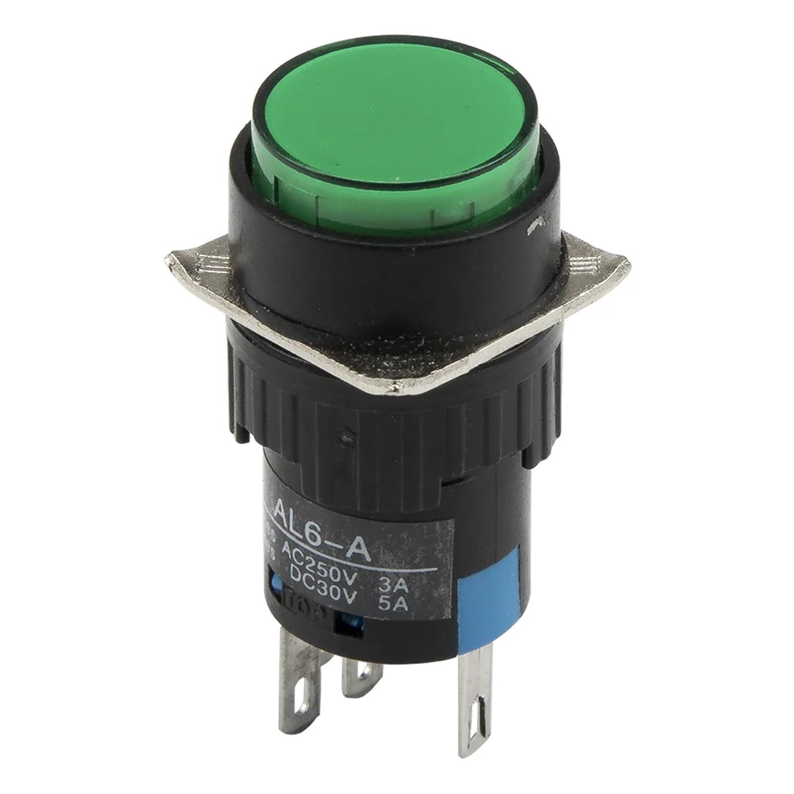 JNURGWLYH 50pcs / lot AL6-A-11 16mm self-Lock ON - Off Round Push Button Switch LA16Y-11D SPST pushbutton 220V 12V(Vert,220V)