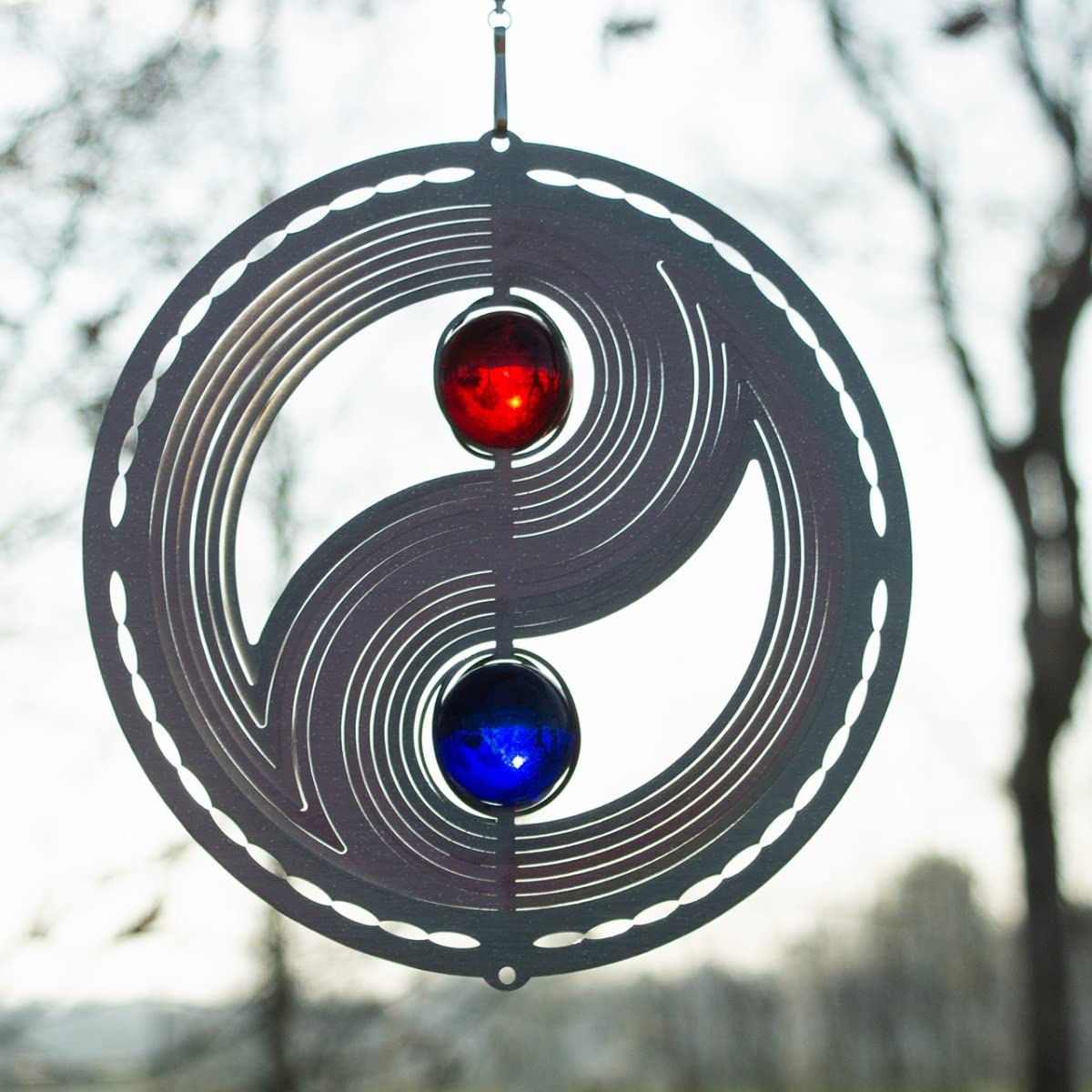 Girandola Decorativa CIM Yin Yang - Acciaio Inox Ø300mm, Con Cuscinetto A Sfere - Foto 9