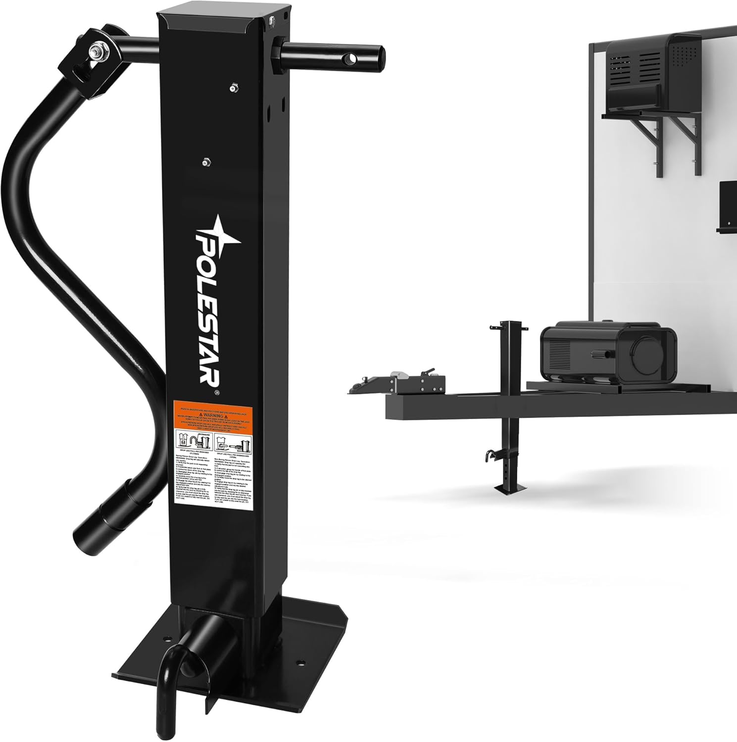 Polestar 12000 lbs Weld-On Trailer Jack with Adjustable Drop Leg