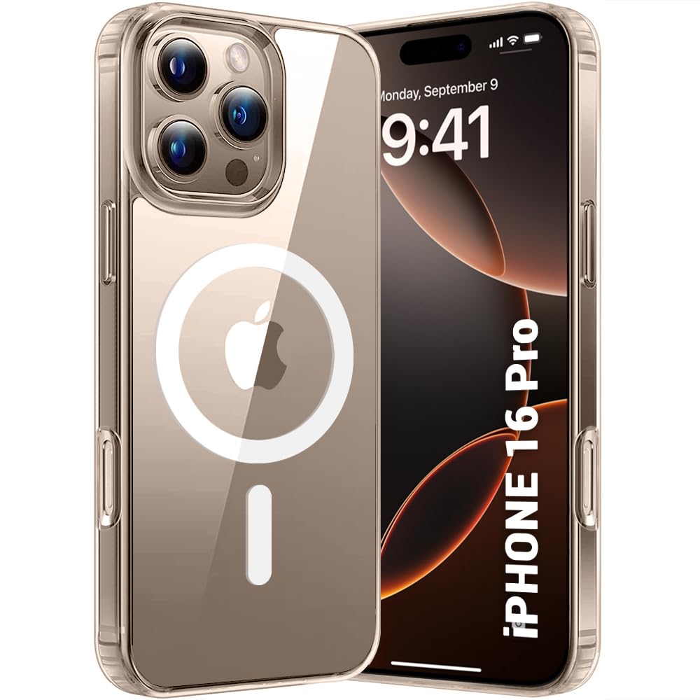 TheGiftKart Ultra-Hybrid Bumper Back Case Cover Compatible with MagSafe | Camera Protection | Hard Crystal Clear| Shockproof for iPhone 16 Pro (Transparent) - Polycarbonate;Thermoplastic Polyurethane