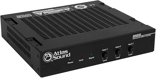 Atlas Sound Entrada equilibrada del vatio MicLineTel del amplificador 3 del mezclador de MA60G de 60 vatios