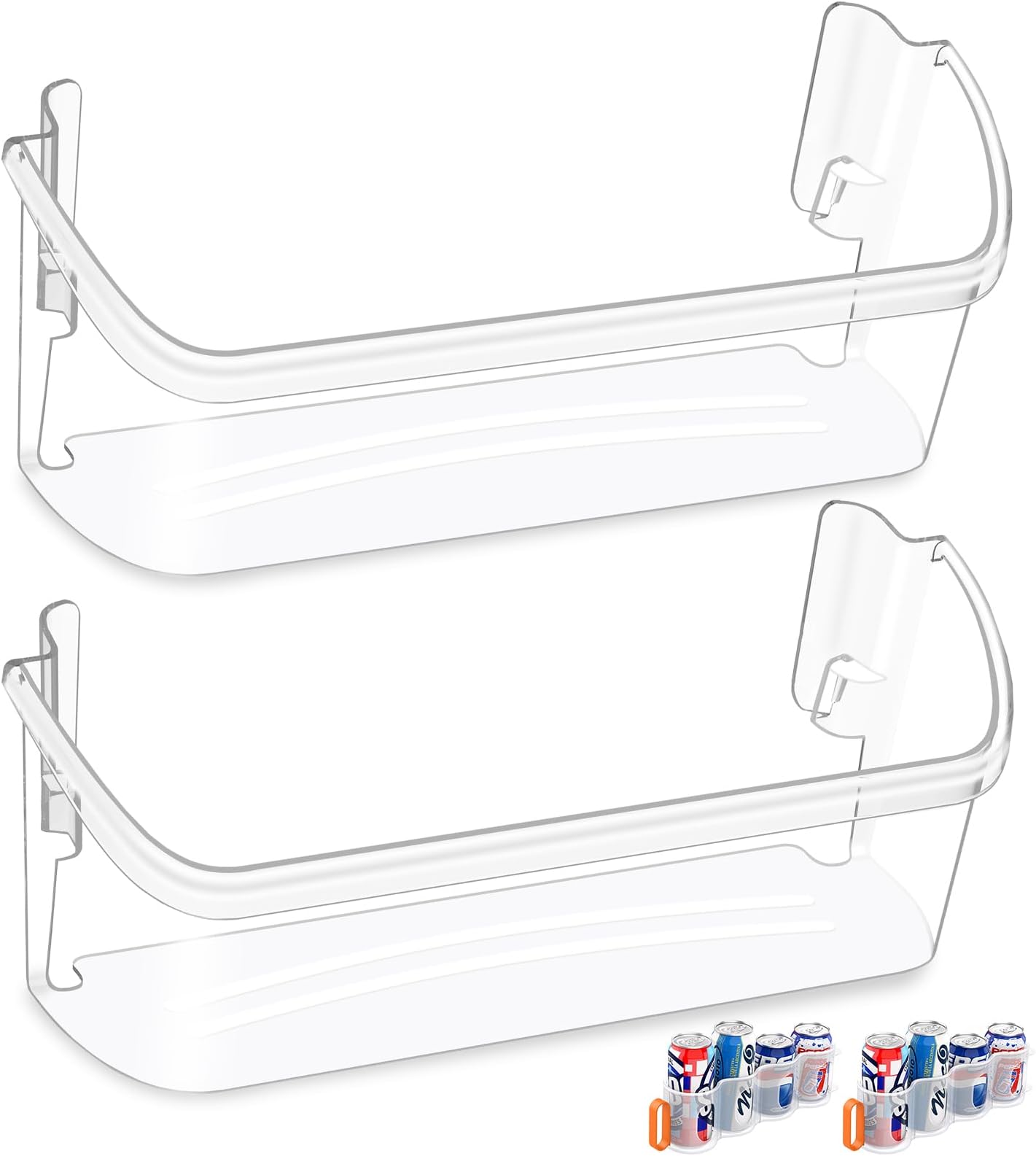 [2 PACK] UPGRADED 242126602 Refrigerator Door Bin Shelf Replacement For Frigidaire Refrigerator Door Shelf Replacement Shelves-Bottom Side Shelf Rack Parts AP6278233 PS12364199 FFSS2625TS0 LFSS2612TF0