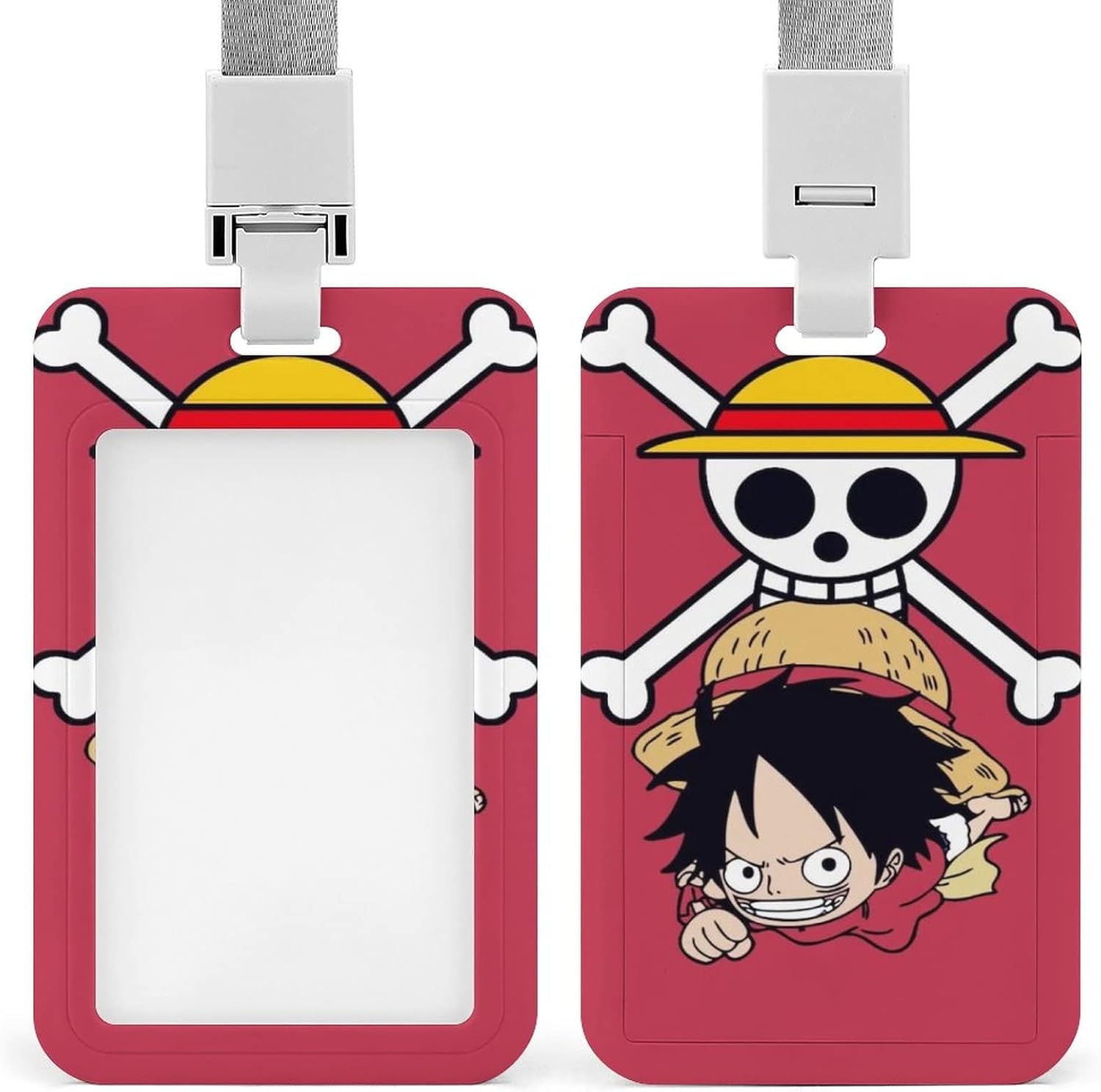 ワンピース Idカードホルダー Idカードケース ネームホルダー Icカードホルダー 両面カードケース クレジットカード 社員証 名刺 定期入れ 通勤 通学 パスケース 縦型