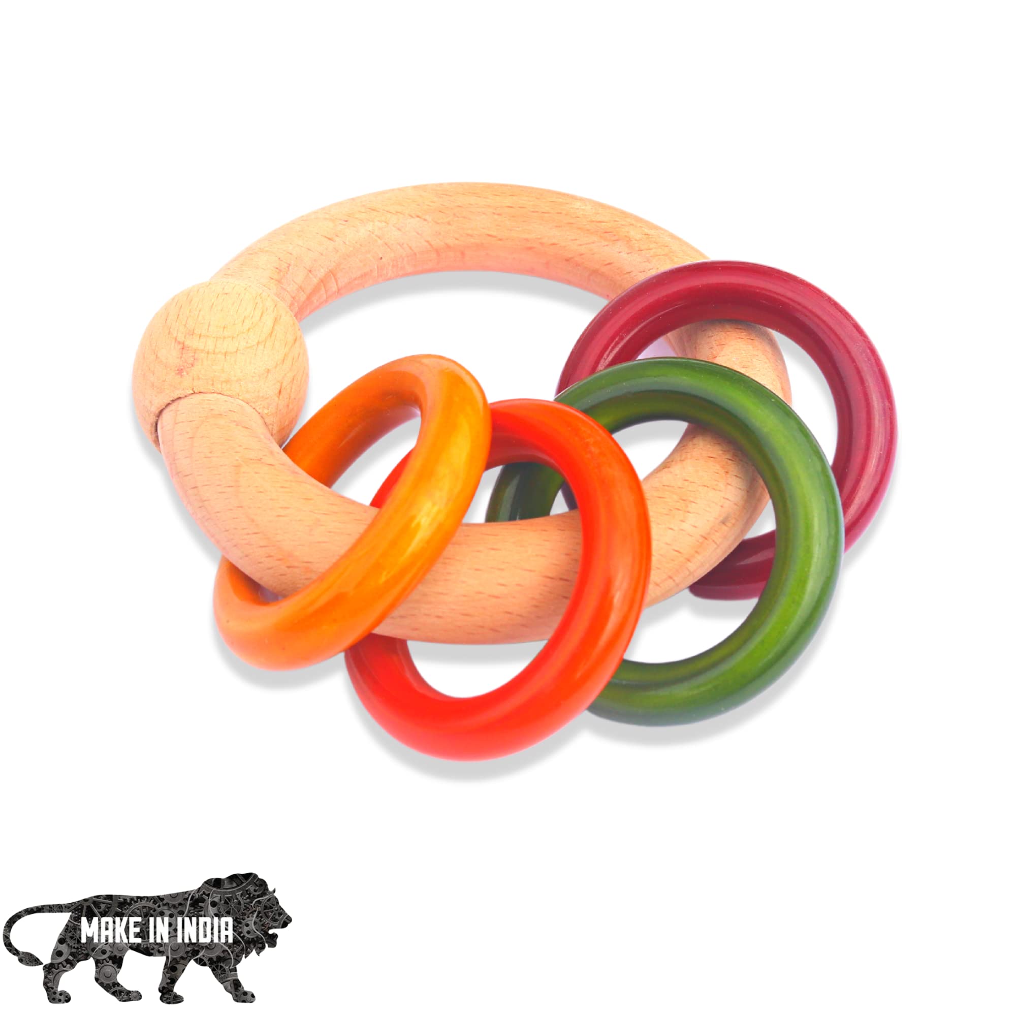 Gift Equals Love Wooden Hand Crafted Ring Rattle for Kids, Babies, Infants, Non Toxic Finished by Indian Artisans- Multi Color (Ringrattle) (B091Q81HHX) Amazon Price History, Amazon Price Tracker