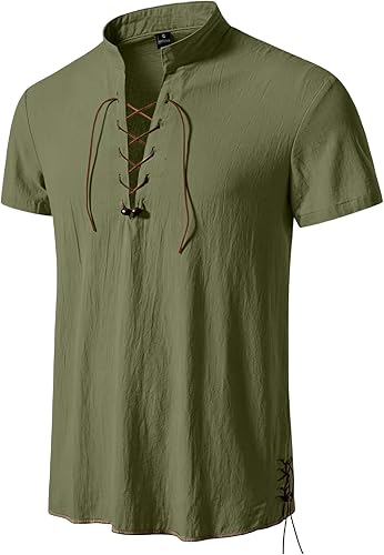Renaissance Costume Men Pirate Shirt Halloween Medieval Costume For Viking Hobbi