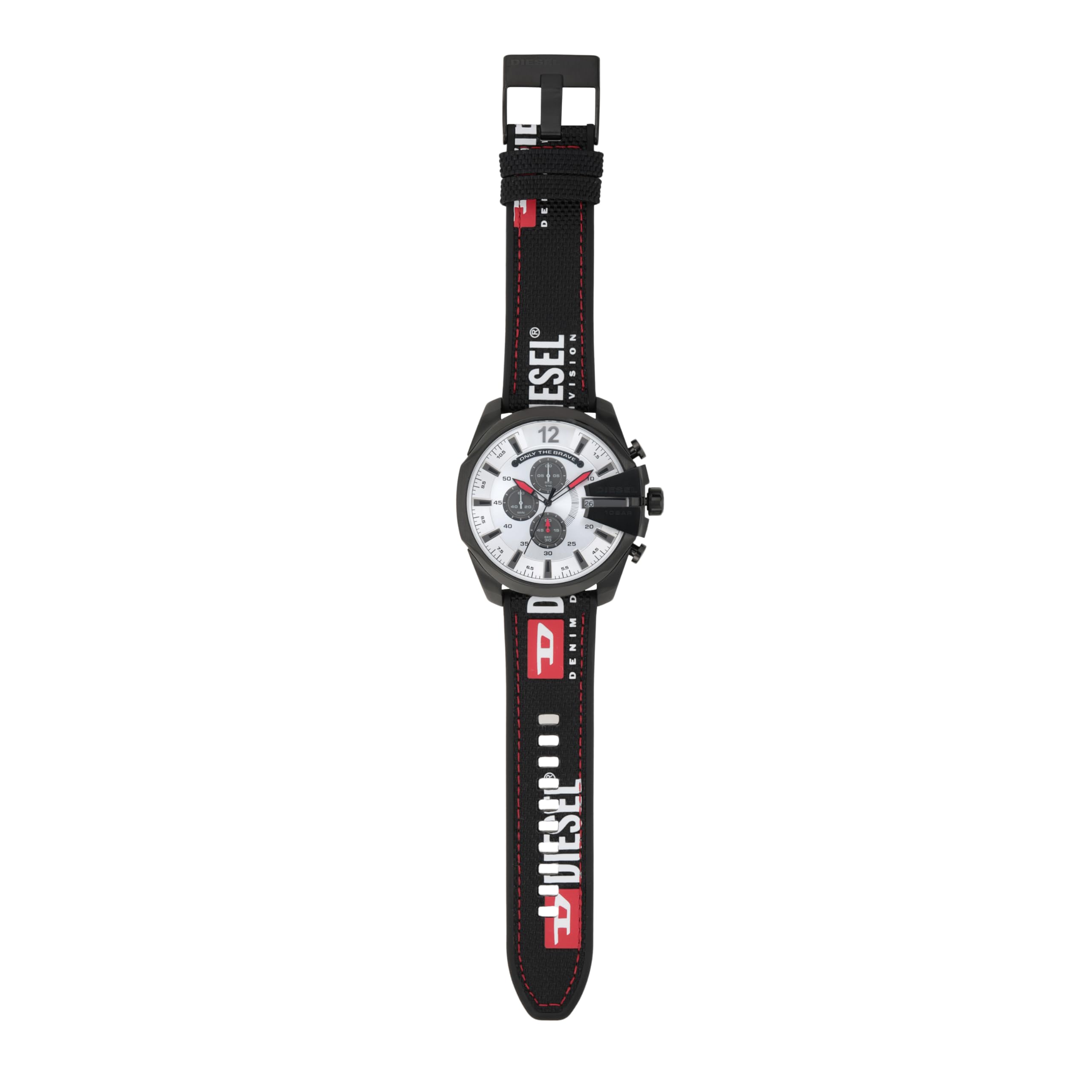 Diesel Mega Chief Herrenuhr, Chronographenwerk mit Silikon- oder Kunststoffarmband