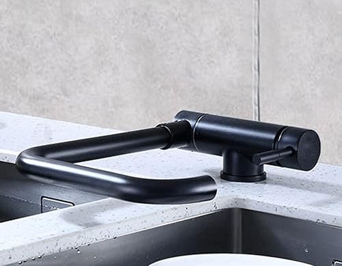 Miniatura 4 de Grifo de cocina plegable negro, grifo plegable para autocaravana, negro mate