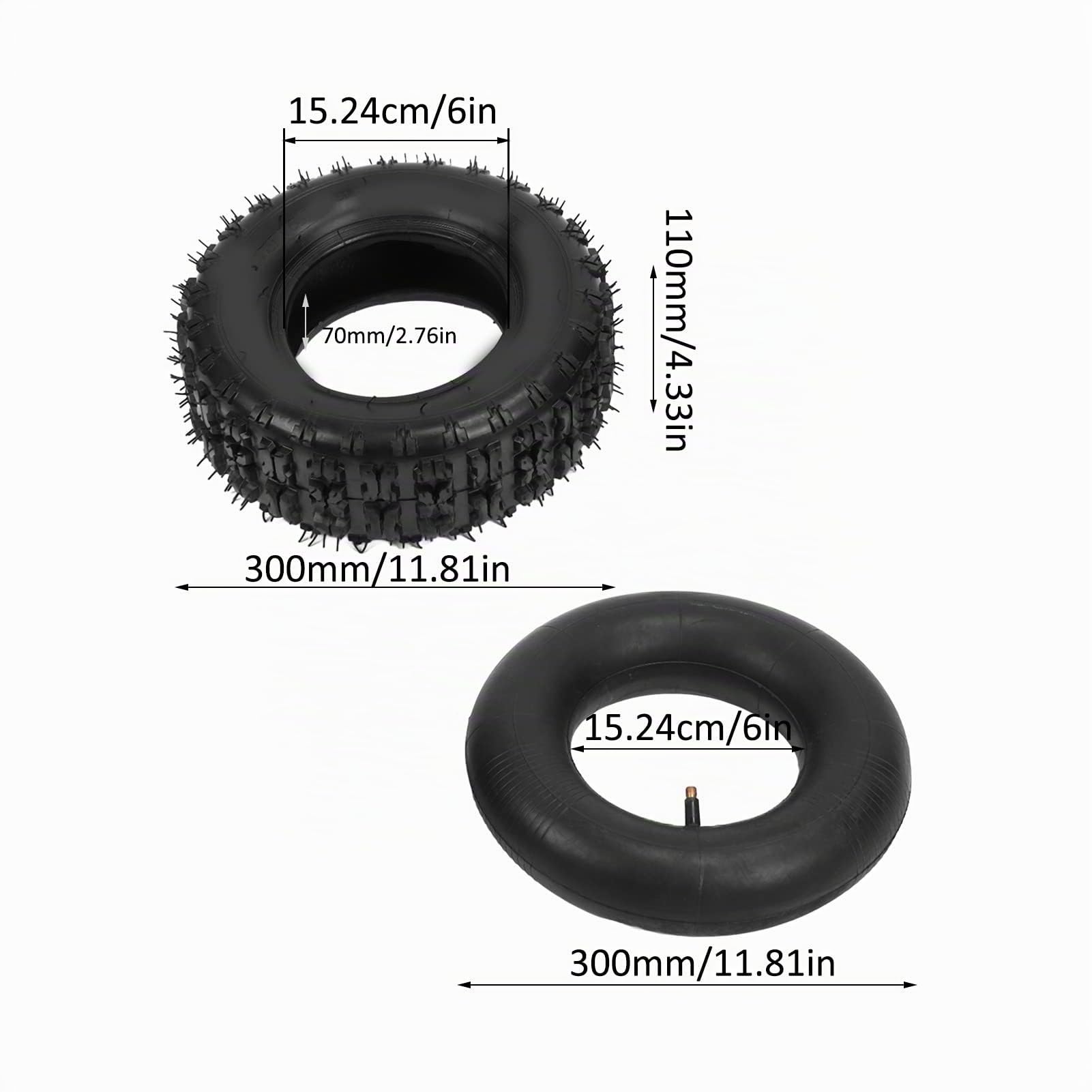 BuyWeek Jeu de Pneu et Chambre à Air, Pneus en Caoutchouc 13x5.00‑6 et Chambre à Air 3.5/4.0‑6, Résistant aux Perforations Antidéflagrant, pour Dirt Bike ATV UTV Tondeuse à Gazon