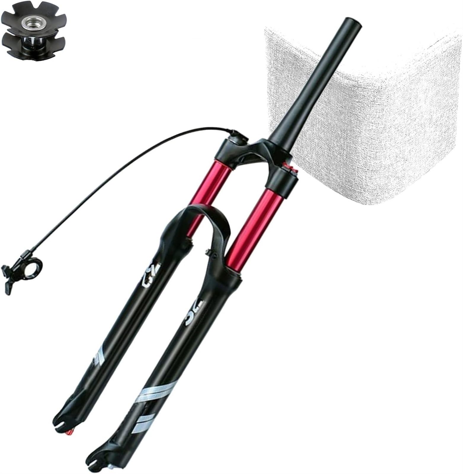 WIQUYBML Bicycle Front Forks 1-1/8 ” Remote Lockout Rebound Adjust QR 9mm Disc Travel 140mm MTB Air