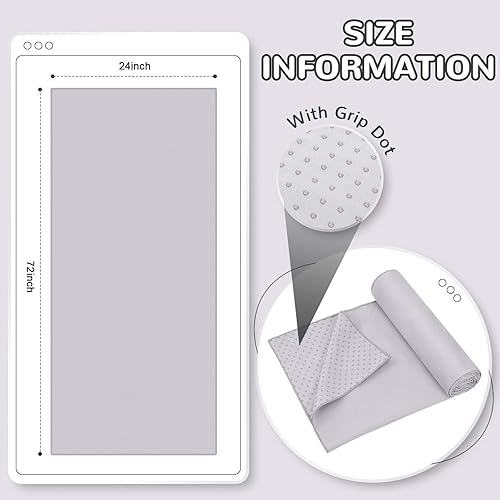 Miniatura 2 de Peryiter Paquete de 2 toallas de yoga caliente de 72 x 24 pulgadas con punto de agarre, toallas de fibra adhesiva antideslizantes para yoga