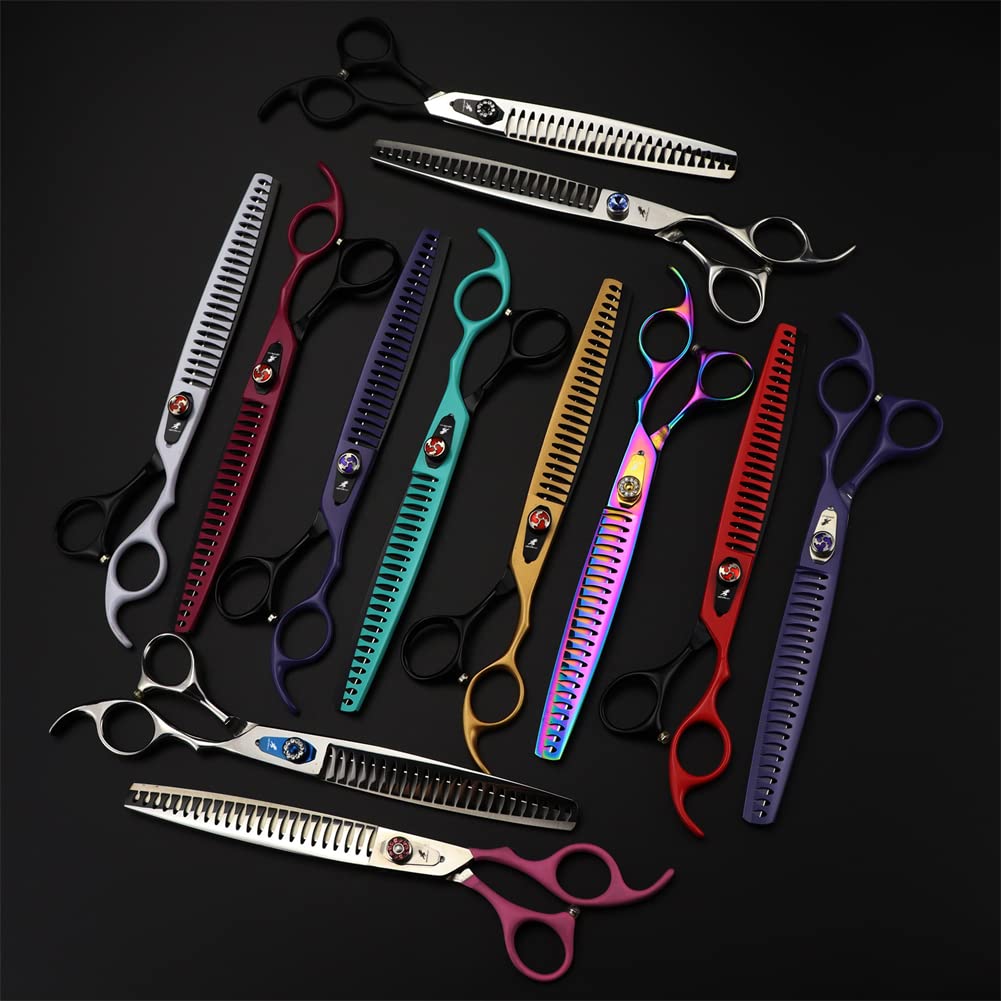 8.0 Pollici Pet Grooming Hair Adding Forbici Forbici, Desabbidamento E Grooming Forbici con Lame Dentate in Acciaio Inossidabile, per Cani Gatti,M