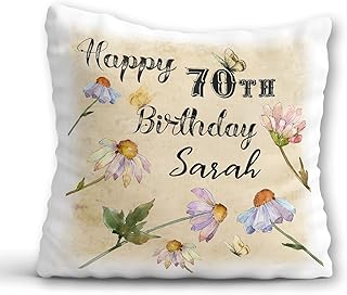 70th Birthday Gift for Women - 70th Birthday Cushion for Her - Personalised 70 Years Pillow - 70th Gift For Mum Grandma Nan Auntie Sister
